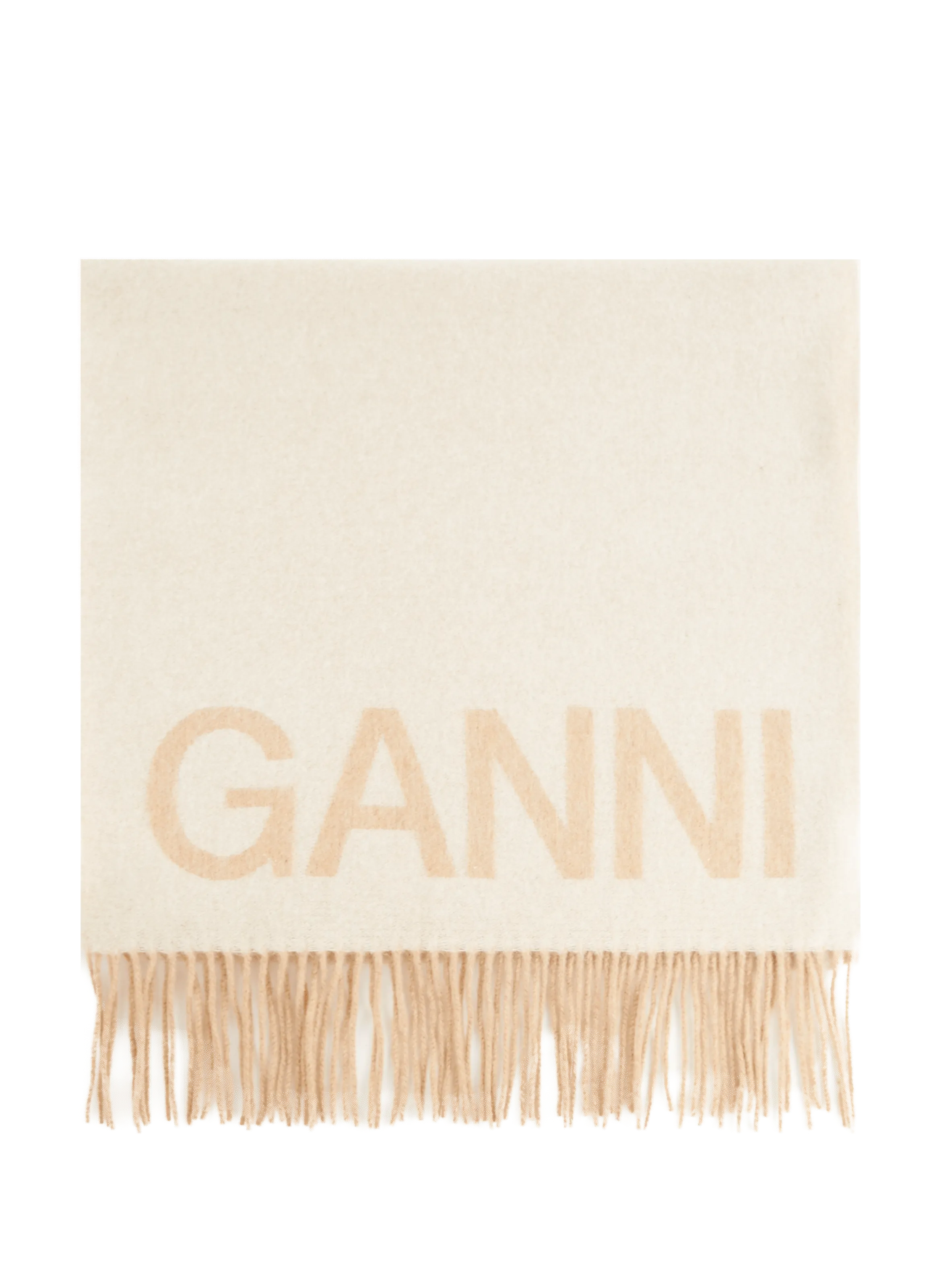 GANNI  Wool scarf  - Beige