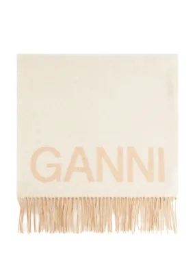 GANNI  Wool scarf  - Beige