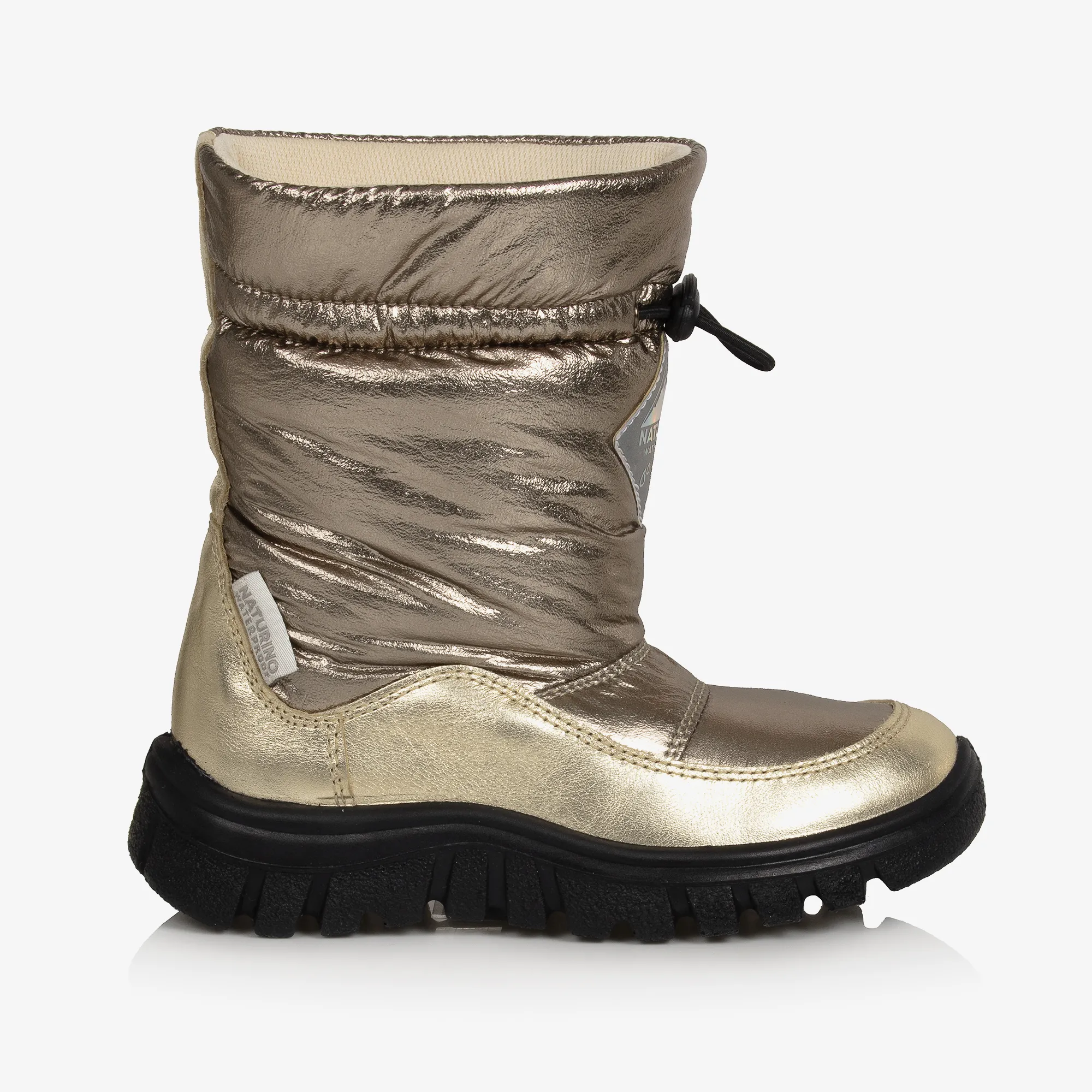 Girls Gold Waterproof Snow Boots