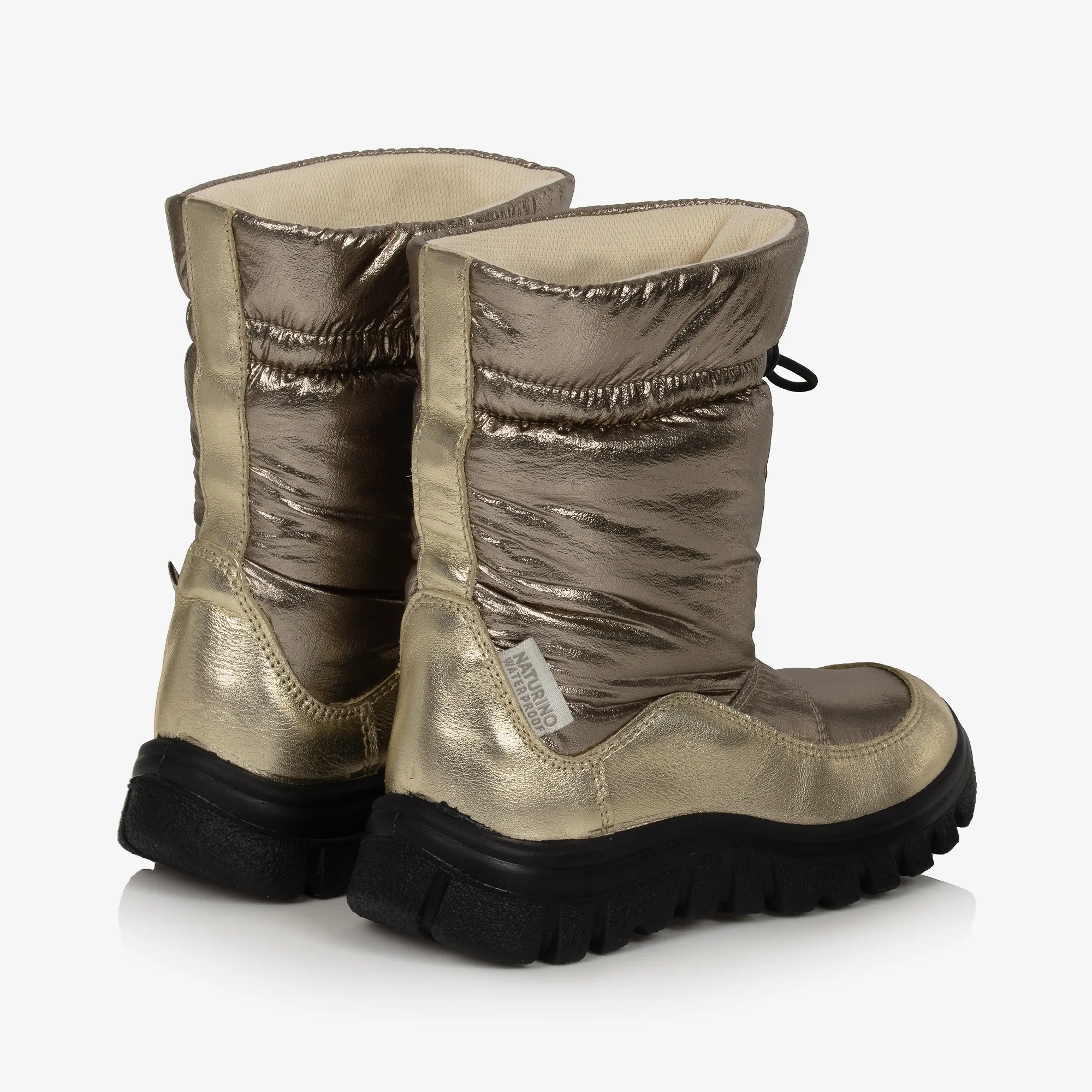 Girls Gold Waterproof Snow Boots