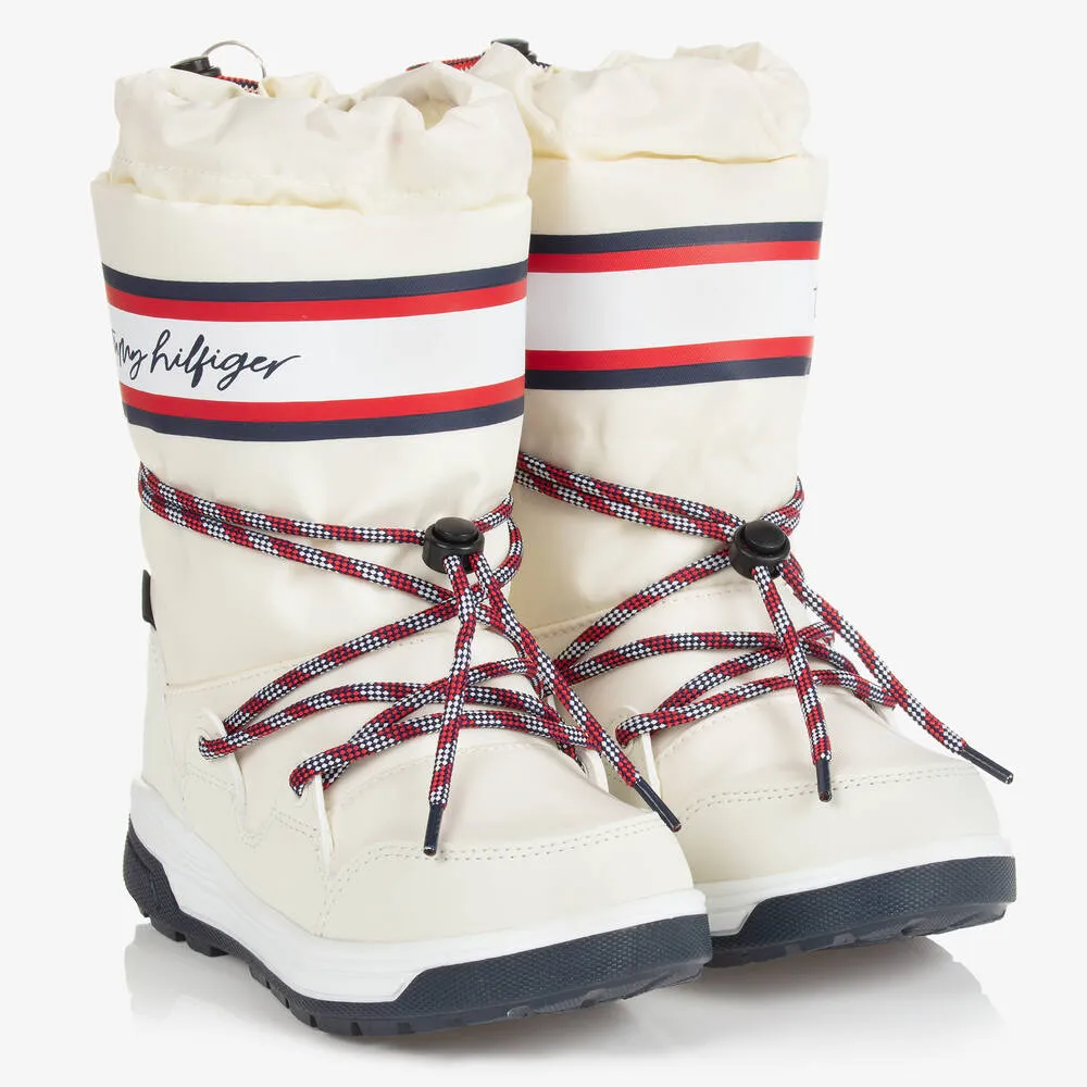 Girls Ivory Logo Snow Boots