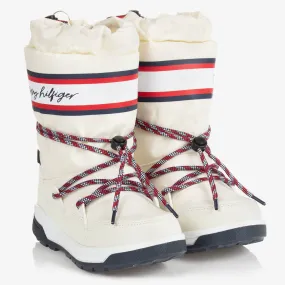 Girls Ivory Logo Snow Boots