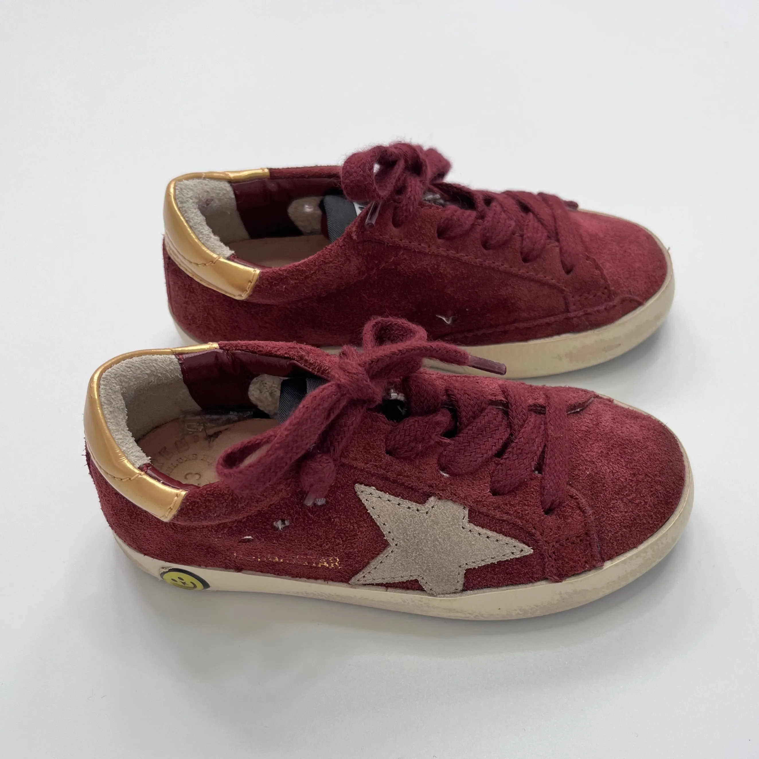 Golden Goose Maroon Suede Sneakers: Size EU 23