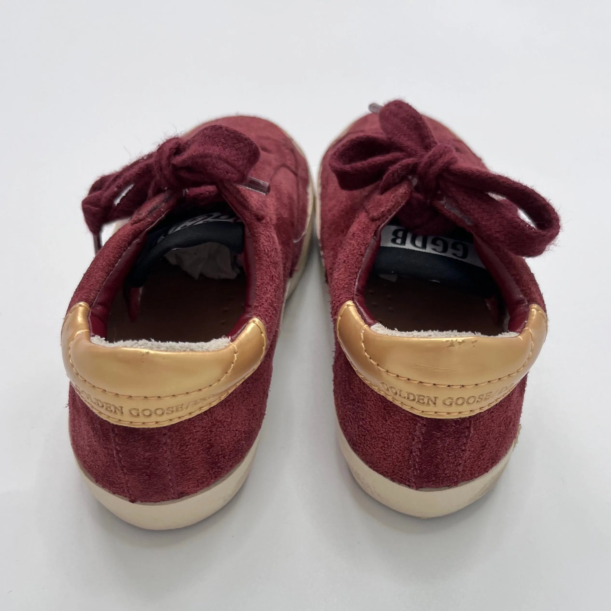 Golden Goose Maroon Suede Sneakers: Size EU 23