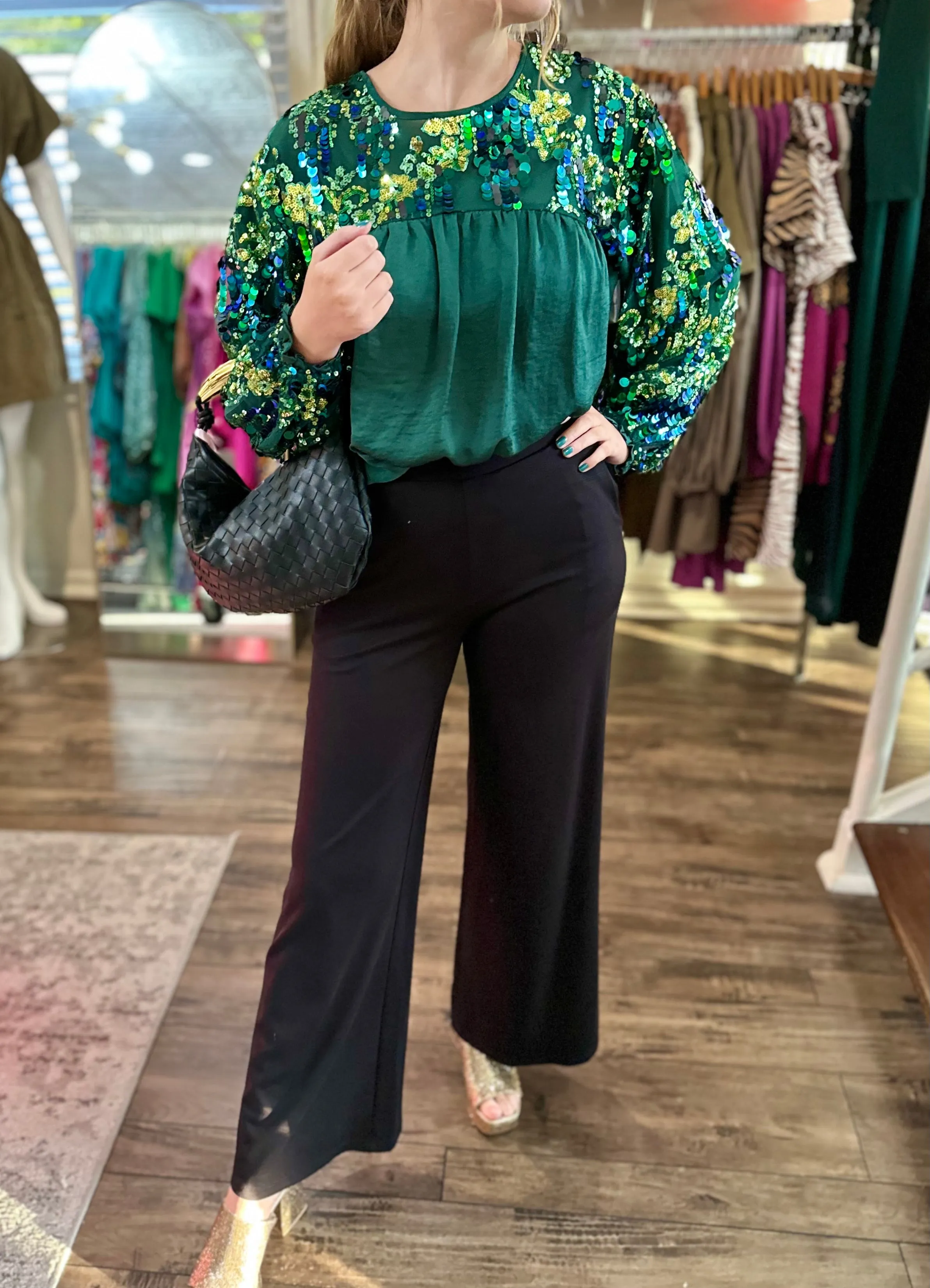 Green Sequin Top