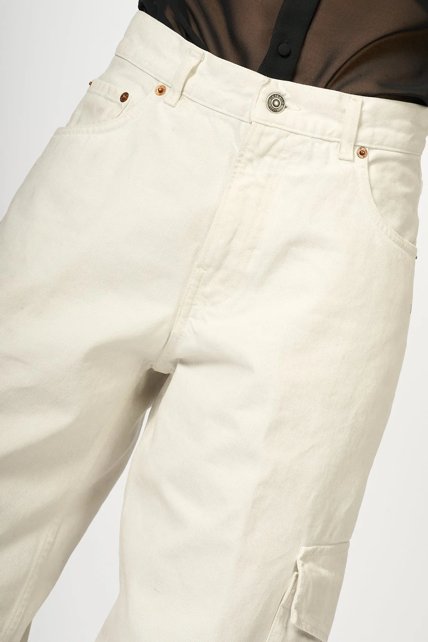 Haikure Jeans Cargo Bianco Donna