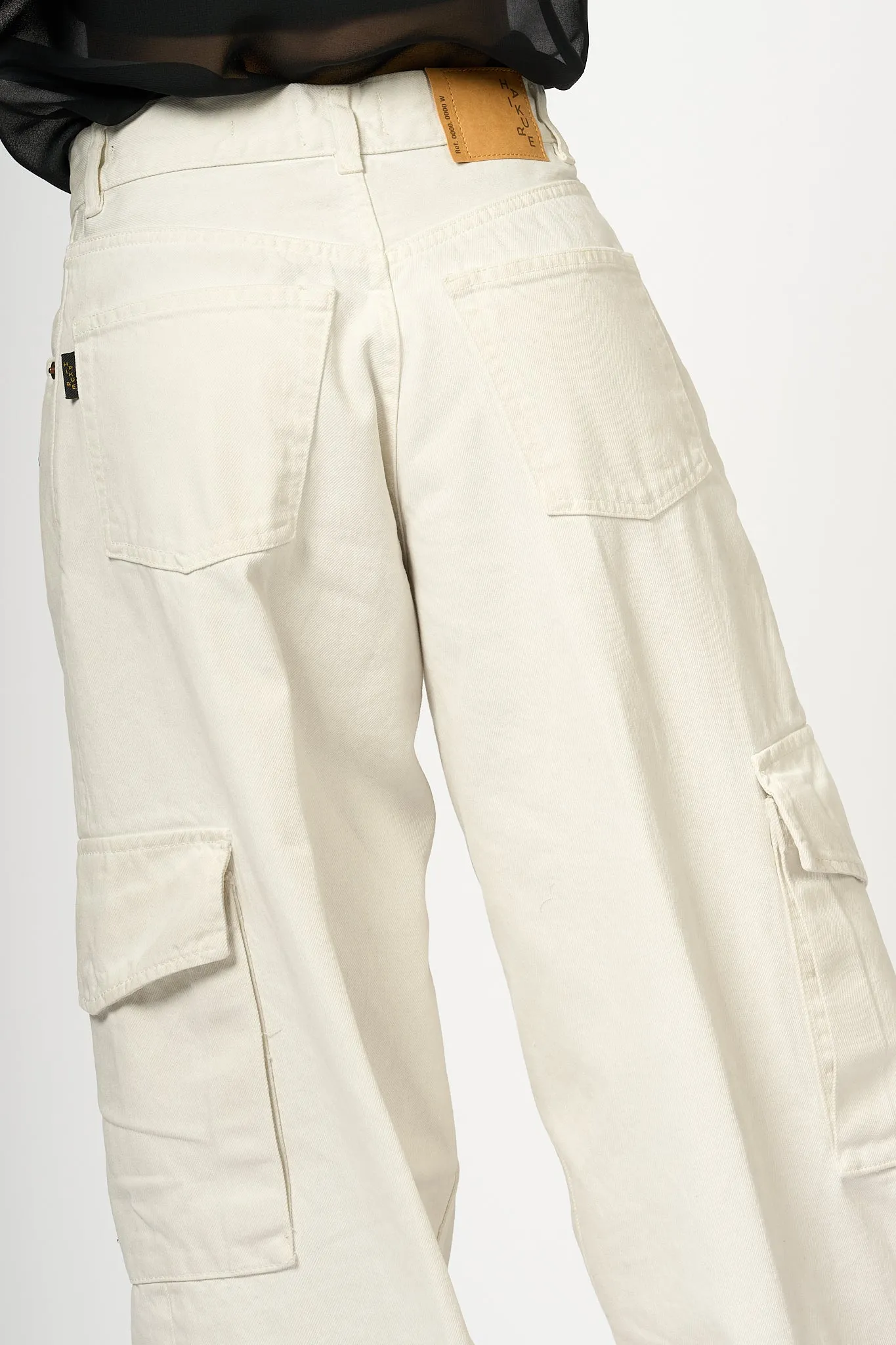 Haikure Jeans Cargo Bianco Donna