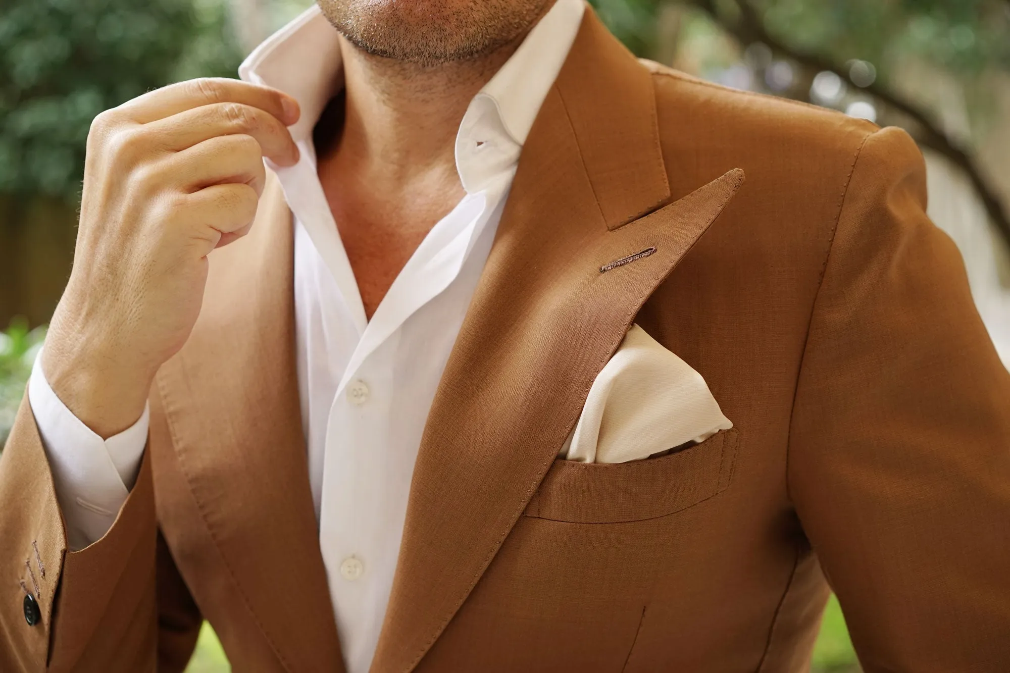 Ivory Weave Pocket Square