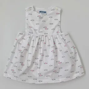 Jacadi Fish Print White Dress: 12 Months