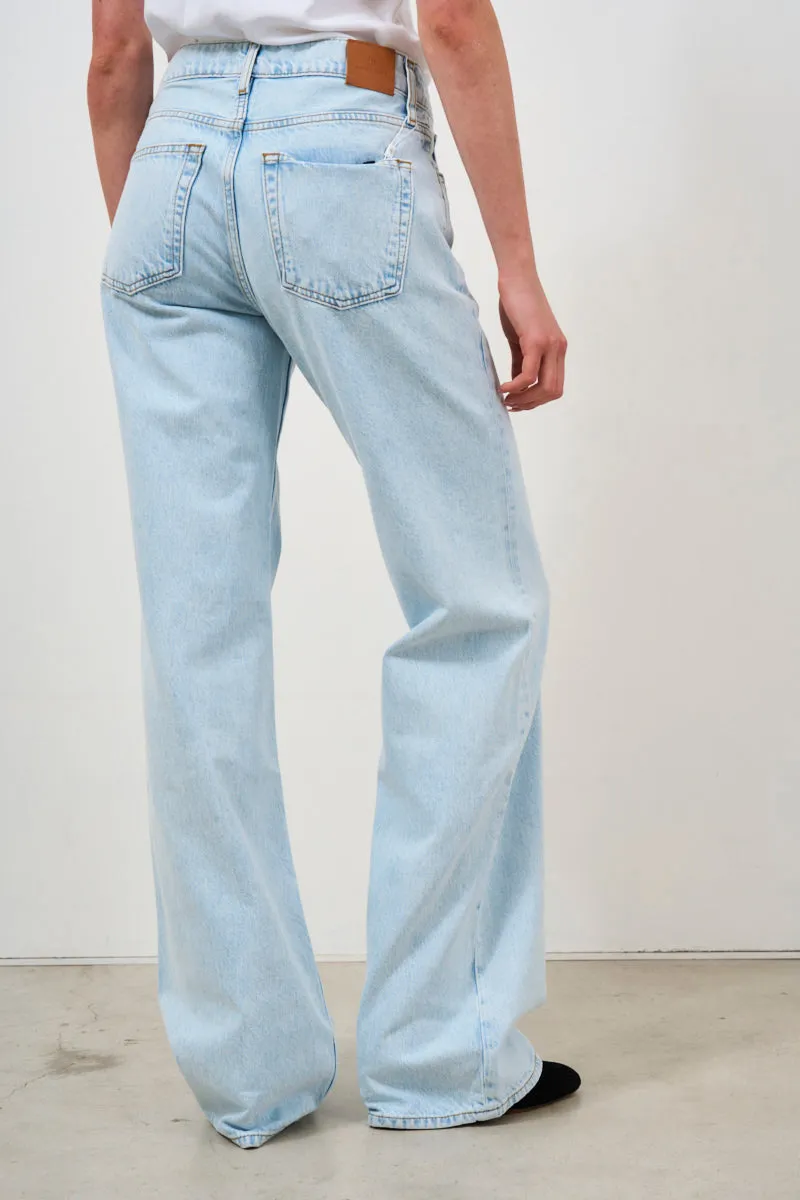 Jeans donna in cotone a gamba larga