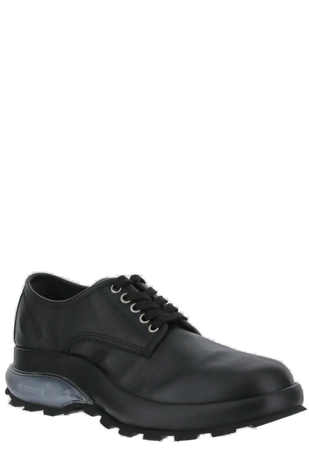 Jil Sander Logo Embossed Panelled Lace-Up Shoes