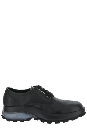 Jil Sander Logo Embossed Panelled Lace-Up Shoes