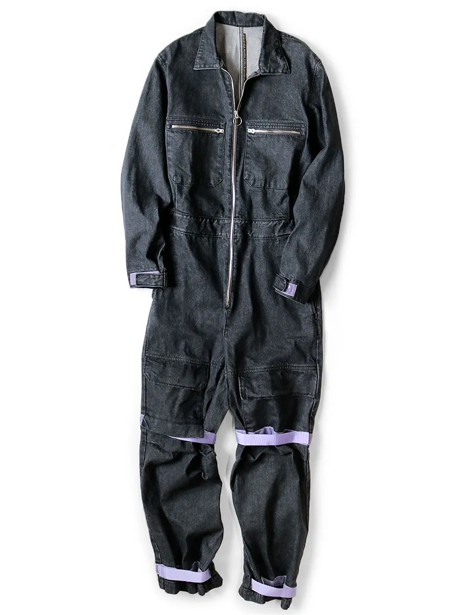 Kapital 14oz Black x Kinari Denim Nouvelle Shuttle Jump Suit pants