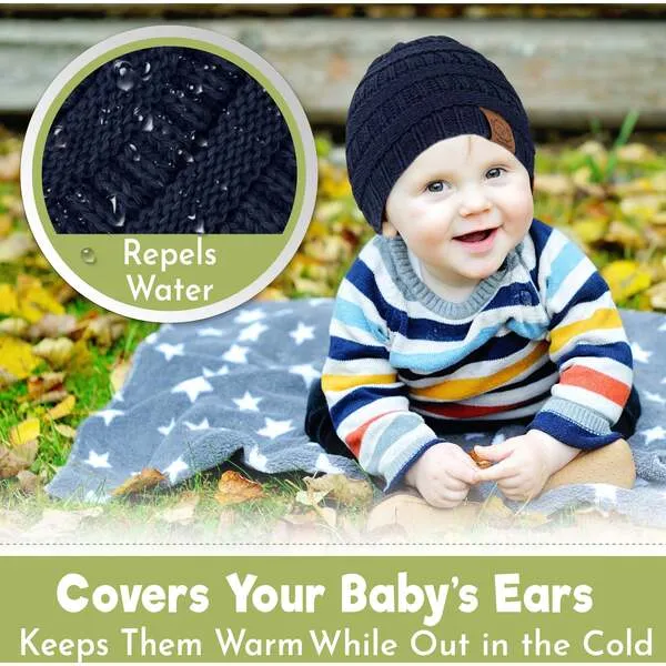 KeaBabies 3-Pack WARMZY Baby Beanies, Urban