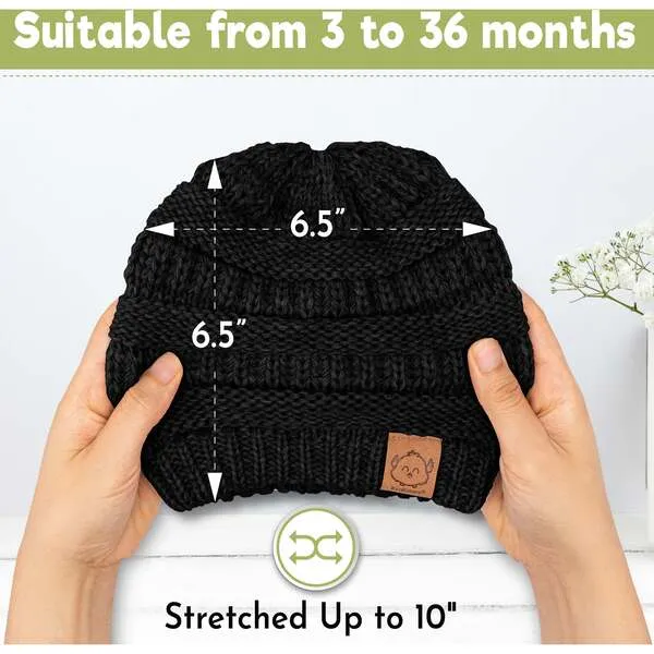 KeaBabies 3-Pack WARMZY Baby Beanies, Urban