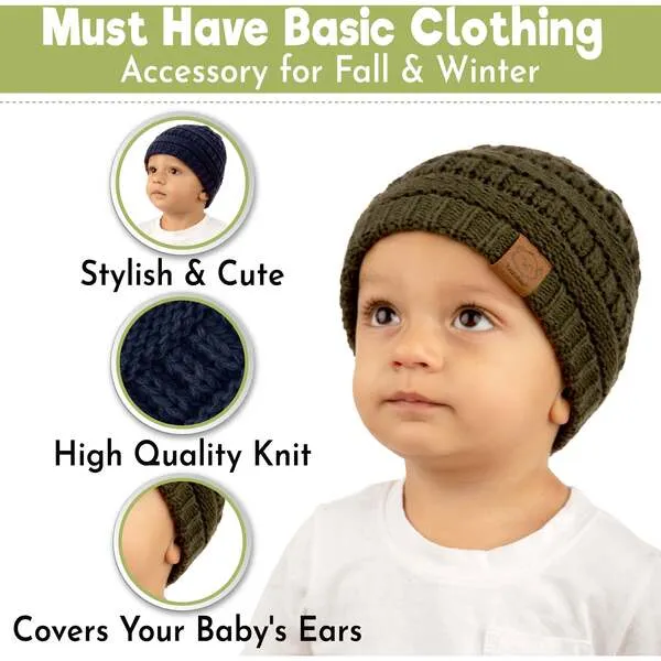 KeaBabies 3-Pack WARMZY Baby Beanies, Urban