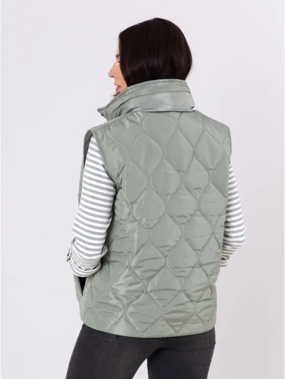 Kudrow Quilted Gilet in Sage Green