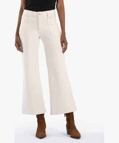 KUT from the Kloth Meg High Rise Wide Leg Jeans In Ecru