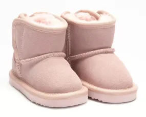 LELLI KELLY GIRLS LK 3765 ELOISA DECORATIVE HEART SUEDE FUR BOOTS ROSA