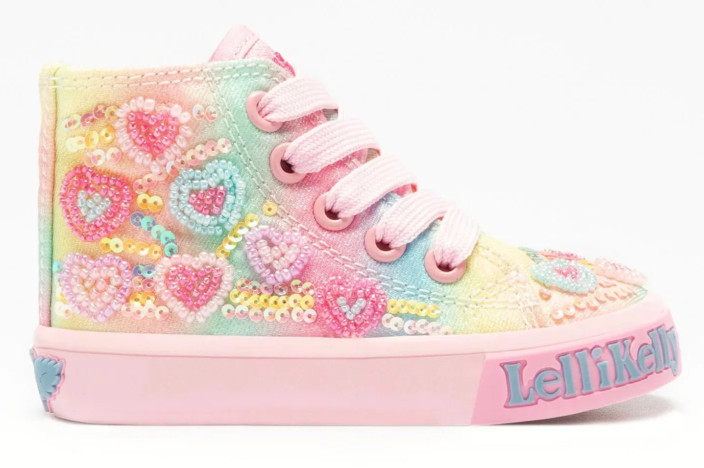 LELLI KELLY LK 3864 MYLA HEART RAINBOW MULTI BABY BOOTS HI-TOP