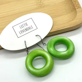 Lime Green Matte Donut Earrings - Unboxing #426