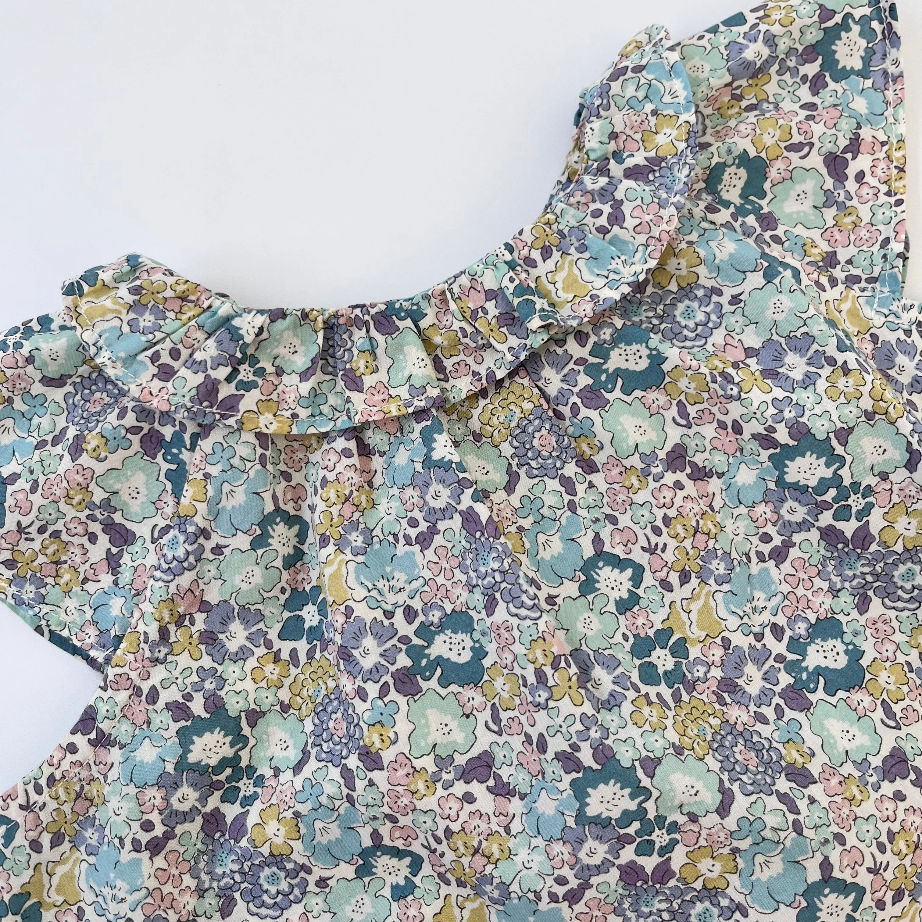 Marie-Chantal Blue Liberty Print Summer Blouse: 12 Months