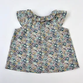 Marie-Chantal Blue Liberty Print Summer Blouse: 12 Months