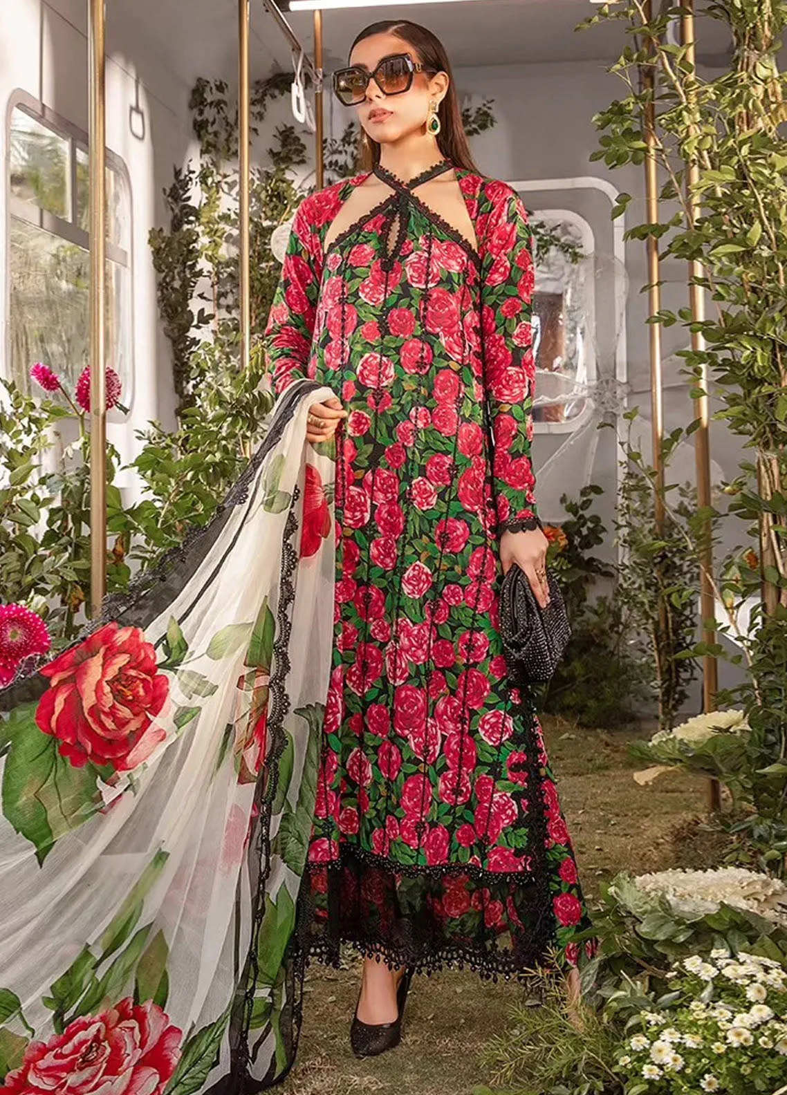 M.Prints By Maria B Embroidered Lawn Unstitched 3 Piece Suit - MB24MPL 6B