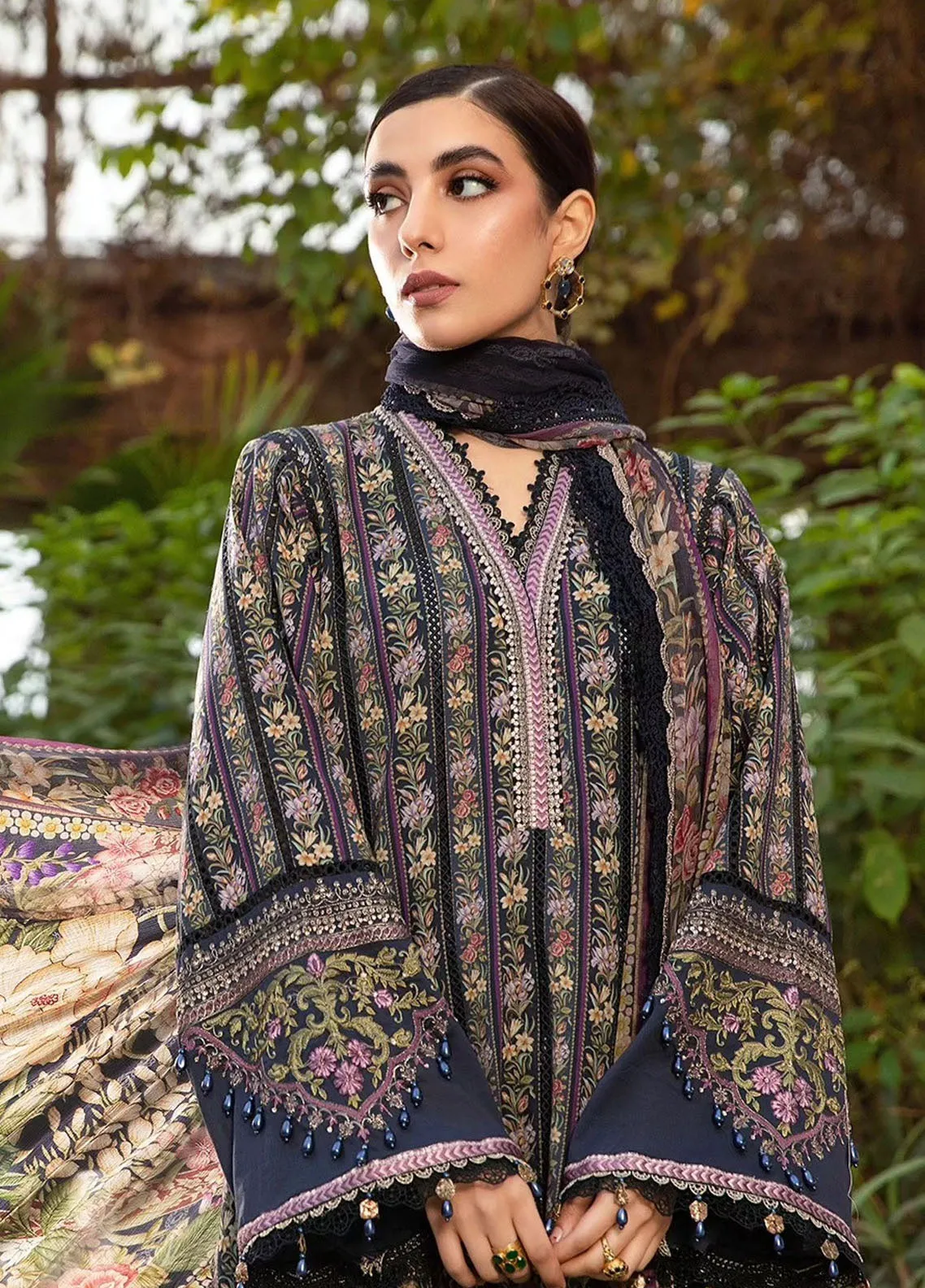 M.Prints By Maria B Embroidered Lawn Unstitched 3 Piece Suit - MB24MPL 7B