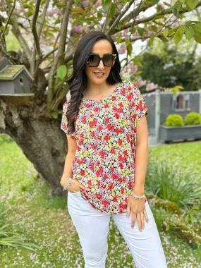 Multicolour Ditsy Flower Pattern Top Victoria