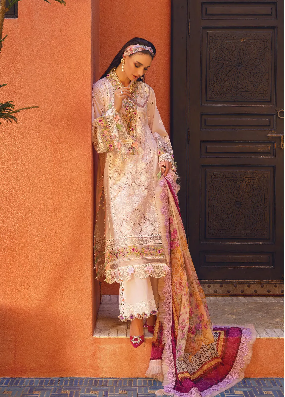 Neroli By Annus Abrar Luxury Embroidered Lawn 3 Piece Unstitched Suit AA24NLL-06 AMAL