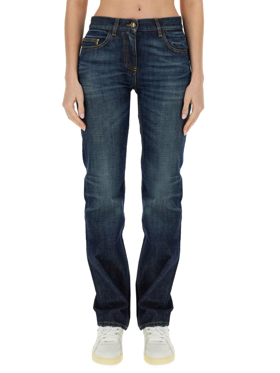 PALM ANGELS      JEANS STRAIGHT LEG IN DENIM DI COTONE 