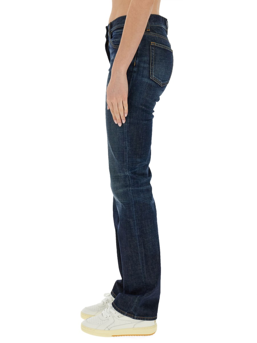 PALM ANGELS      JEANS STRAIGHT LEG IN DENIM DI COTONE 