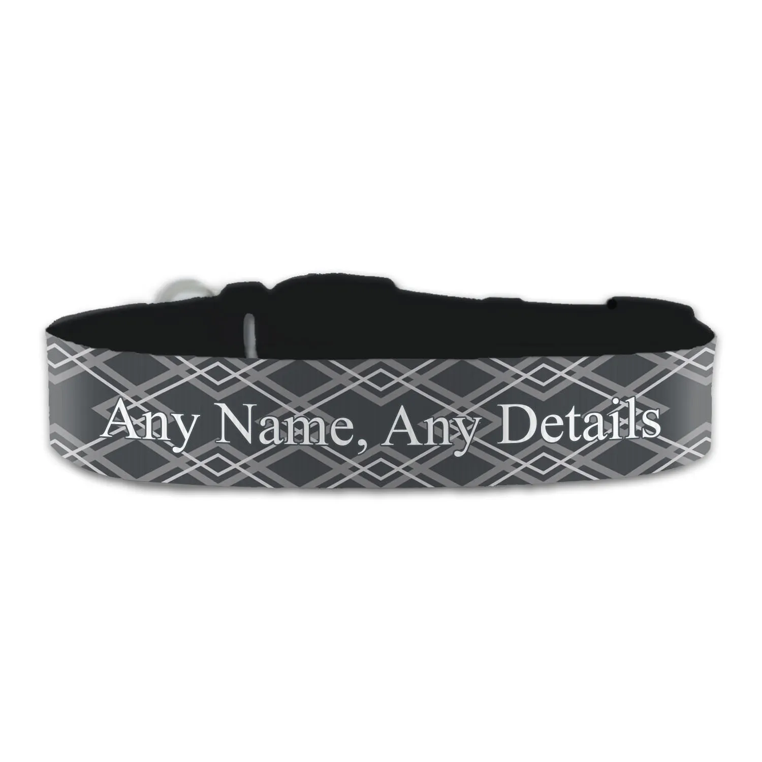 Personalised Large Dog Collar with Dark Deco Background