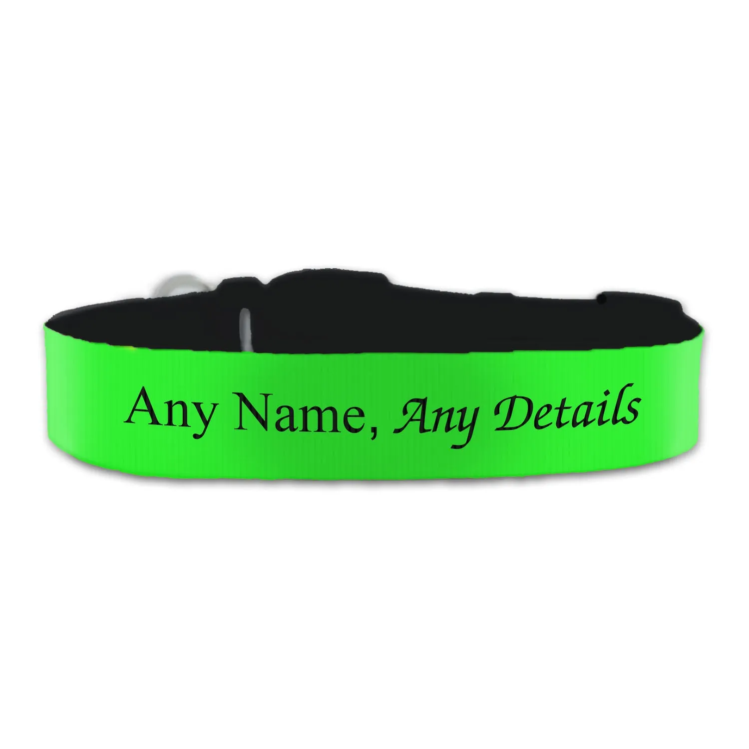 Personalised Large Dog Collar with Green Background