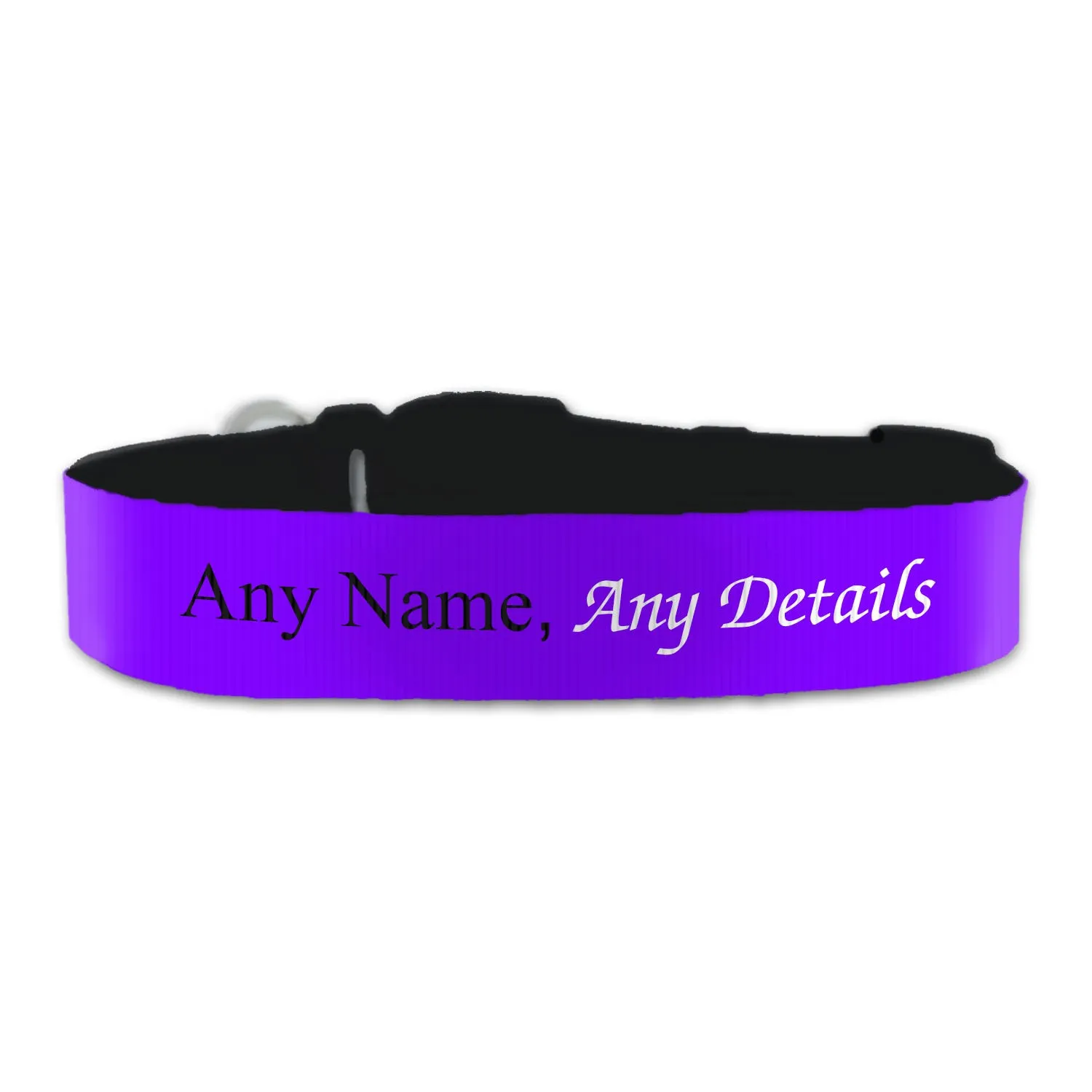 Personalised Large Dog Collar with Purple Background