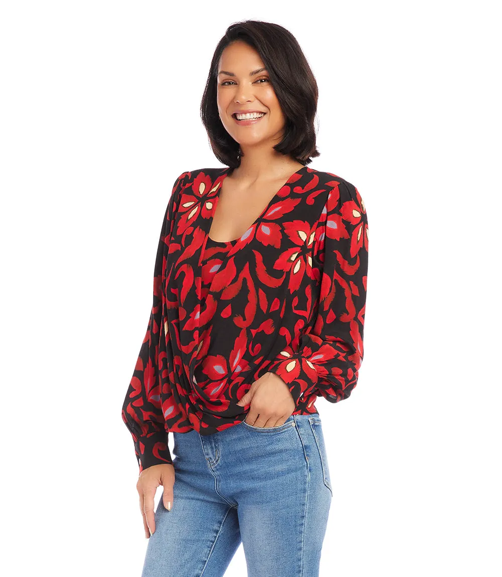 Petite Size Drape Front Top