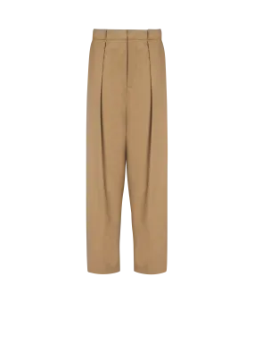 Pleated cotton trousers