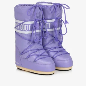 Purple Icon Nylon Snow Boots