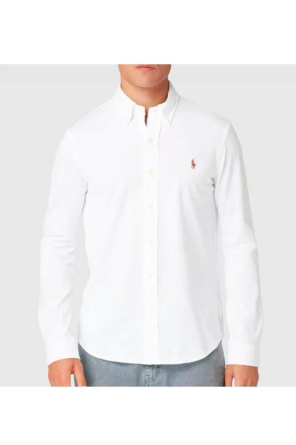 Ralph Lauren Slim Pique Shirt White