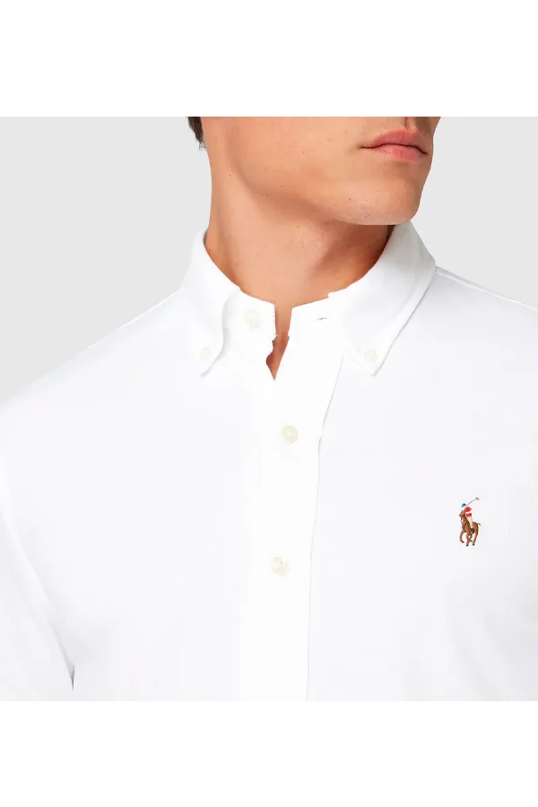 Ralph Lauren Slim Pique Shirt White