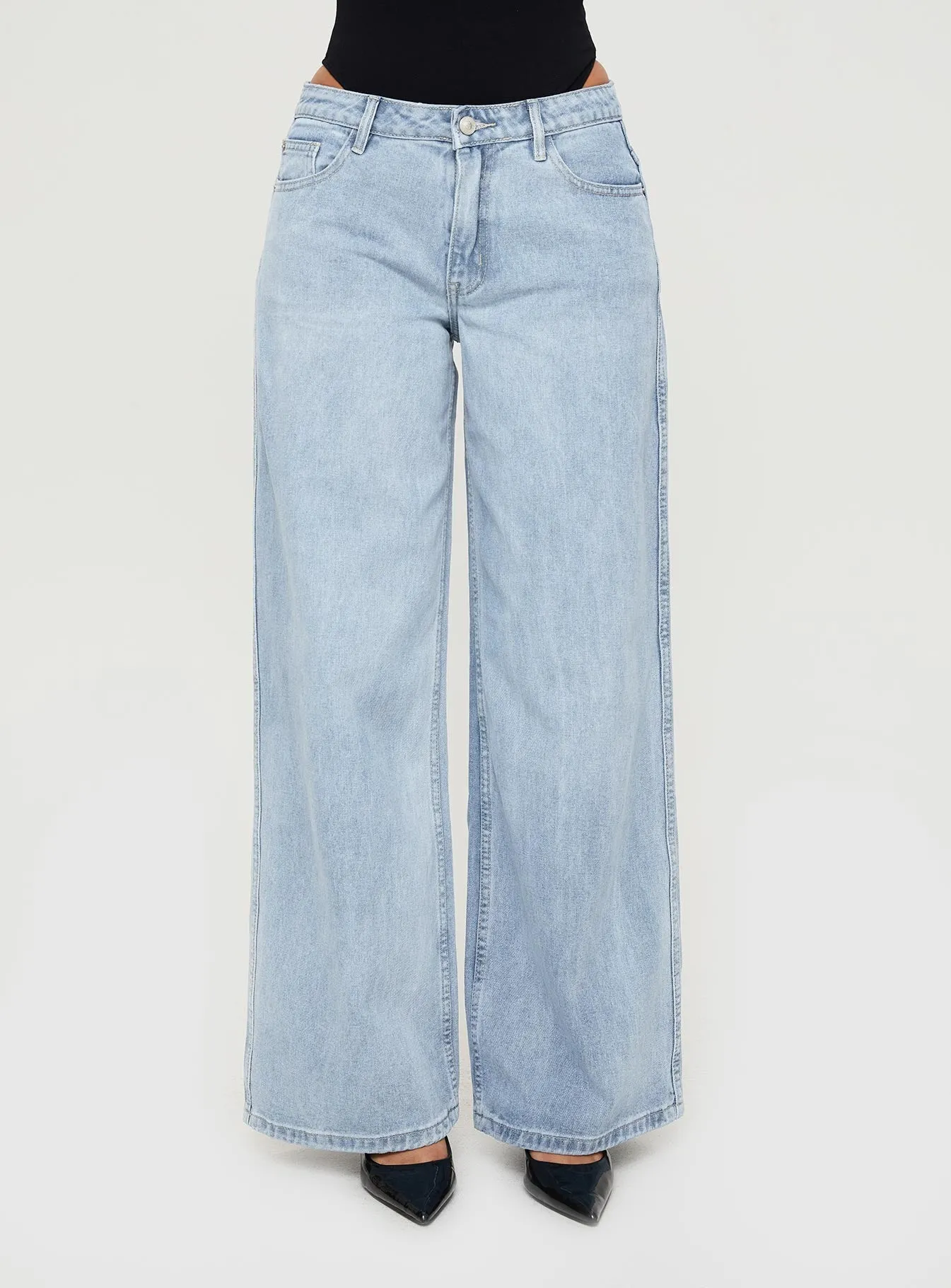 Ramos Low Rise Denim Jeans Light Wash