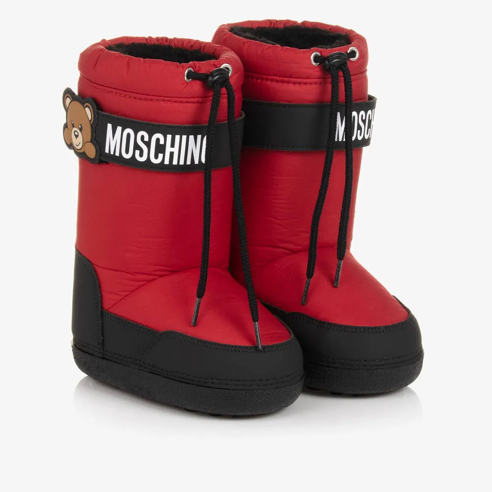 Red Teddy Bear Snow Boots