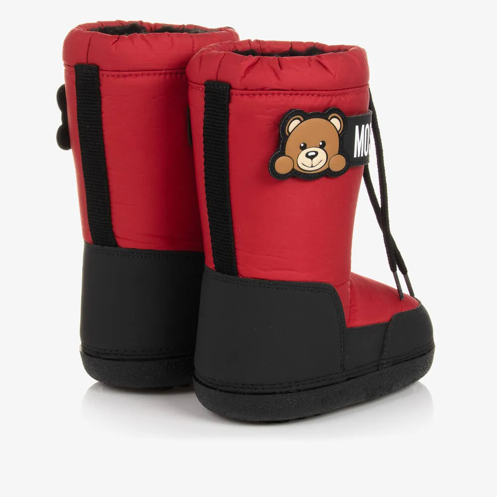 Red Teddy Bear Snow Boots