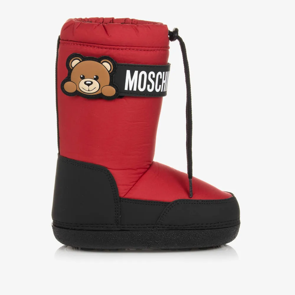 Red Teddy Bear Snow Boots