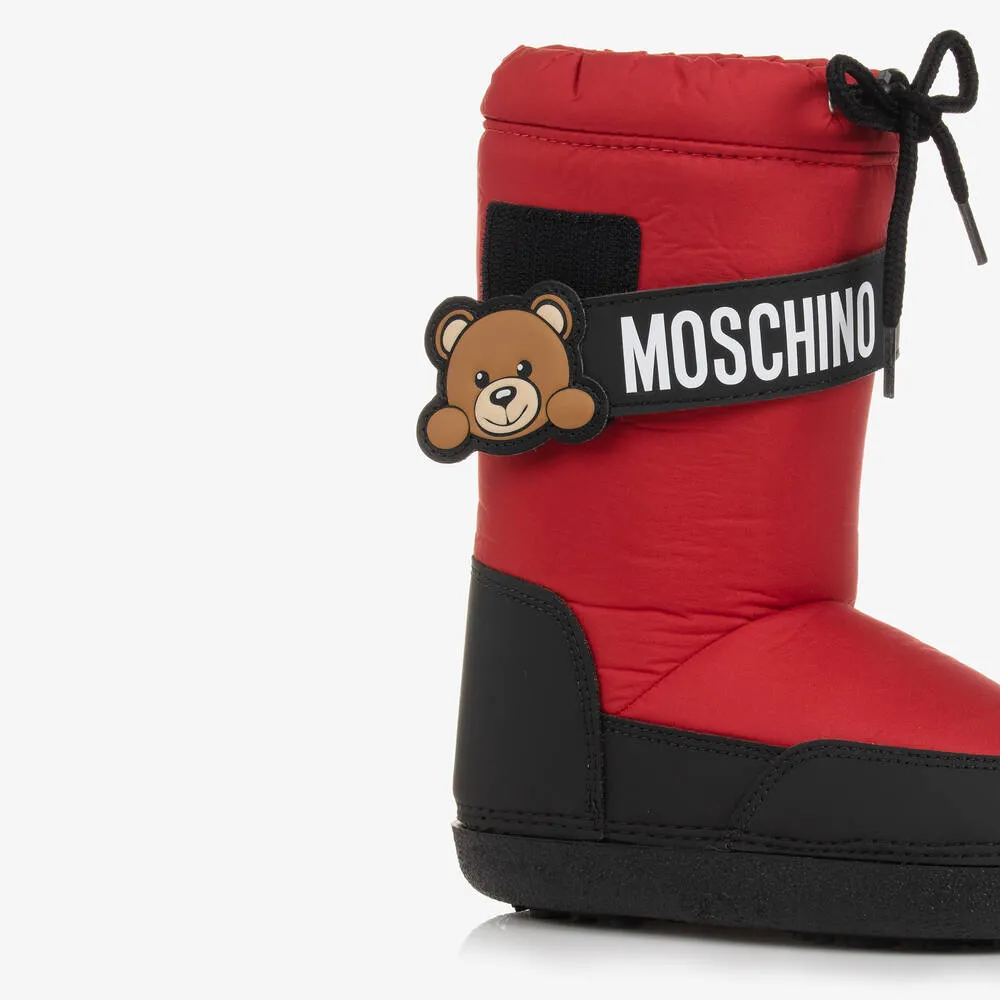 Red Teddy Bear Snow Boots