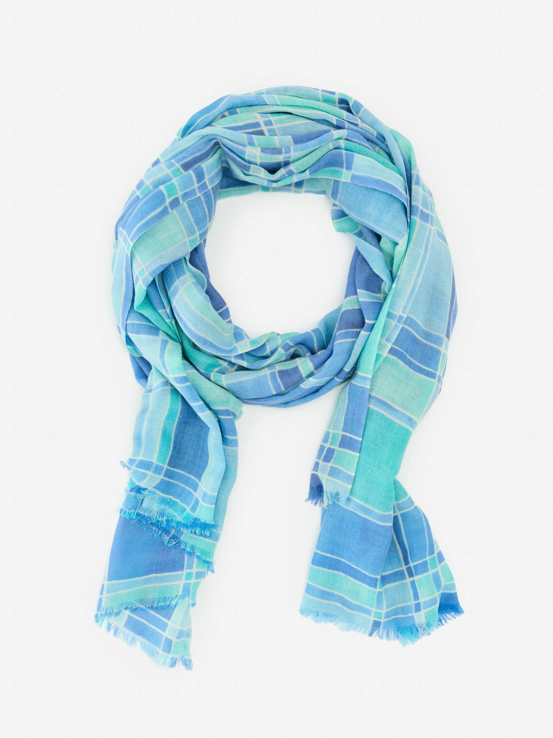 Reed Scarf in Paintbrush Plaid