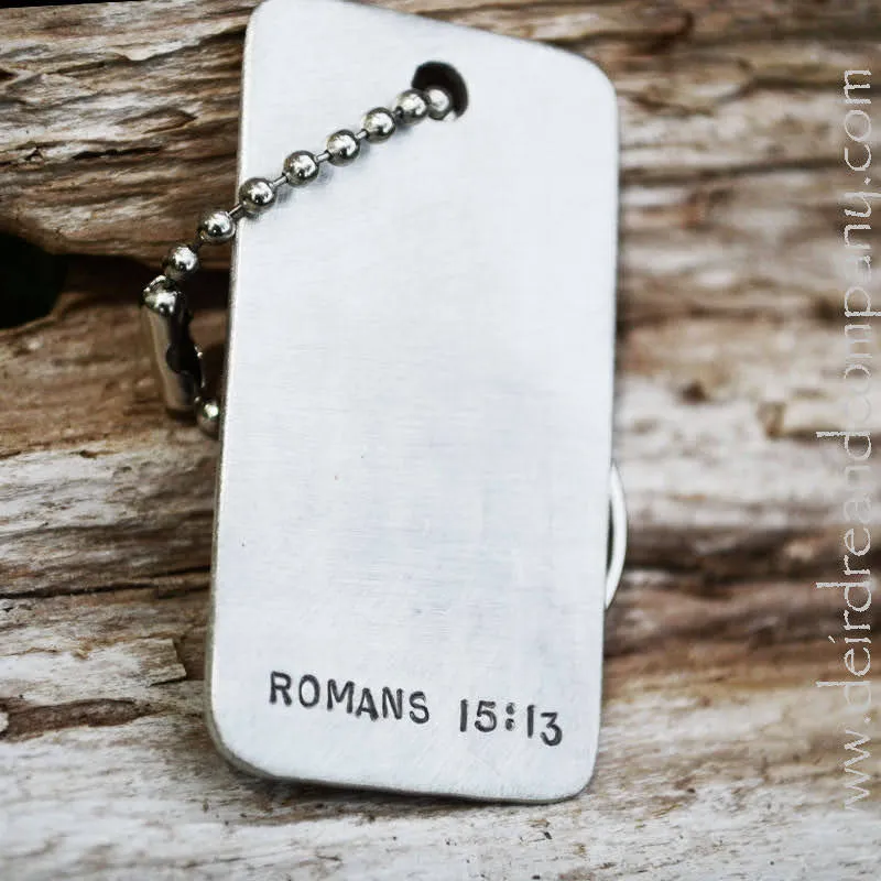 Romans 15:13 Dog Tag Necklace