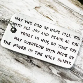 Romans 15:13 Dog Tag Necklace