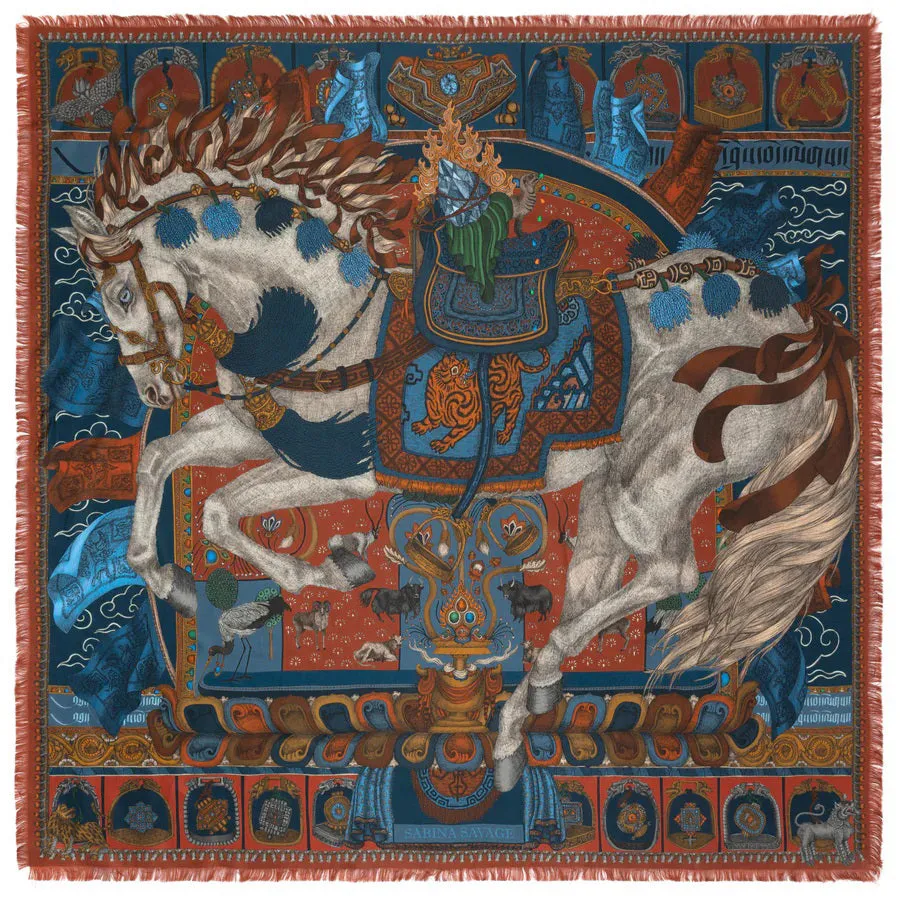 SABINA SAVAGE - THE WIND HORSE SILK TWILL SCARF 135CM